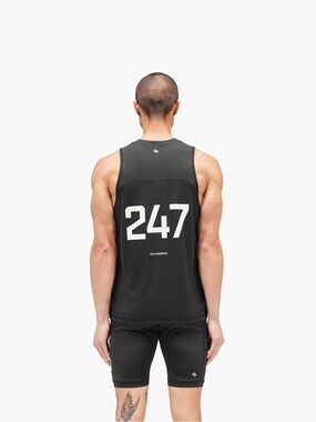 NEW Mens Represent 247 Numbers Vest Active Gym Tank Top - Black Size Large